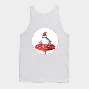 Christmas Frog on Mushroom Tank Top